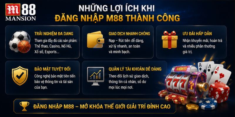 Những lợi ích khi đăng nhập M88 thành công